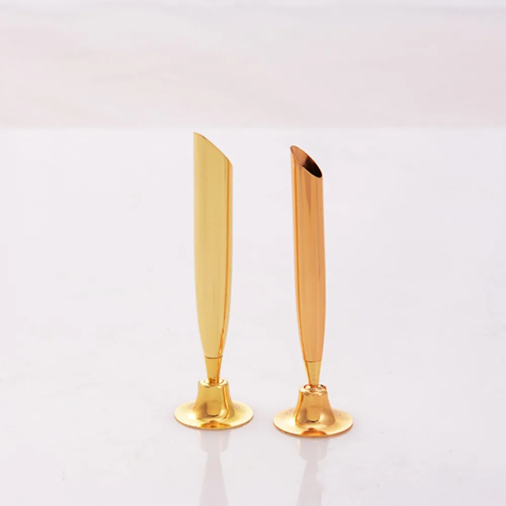Pen Holder Rotating Gel Pen Holder Metal Stand Fixed Gold/Silver Table Pen Rack Base for Bank Hotel Counter Signature