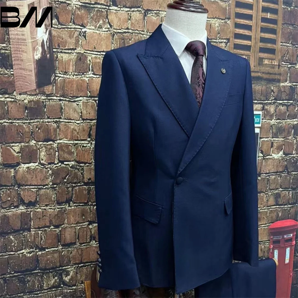 Men's Classic Formal Wedding Suit Handsome Single Row, One Button Suit, Host Suit Contains Blazers, Pants Vests, Groom Groomsman