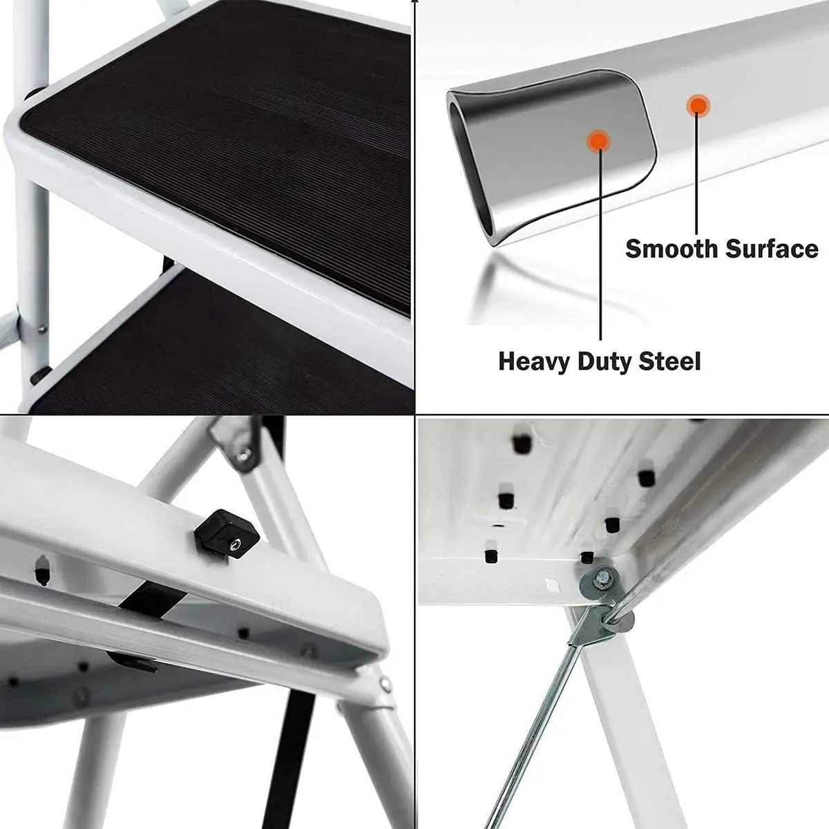 DayPlus Safety Folding Step Stool 2-4 Step Ladder Portable Foldable Stepladder Anti Slip Feet  for Indoor Outdoor Home Office — view 6