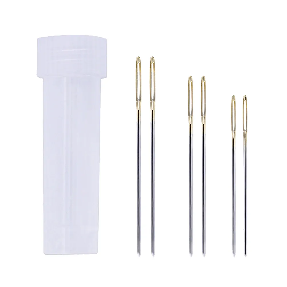 7Pcs 무딘 바늘 스테인레스 스틸 대형 아이 스티칭 바늘 세트 뜨개질 크로셰 크로스 스티치 바느질 실 공예용