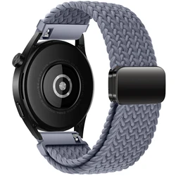 Magnetic Braided Watch Band - 20mm & 22mm Stretchy Strap for Galaxy 4-4 Classic (Space gray)