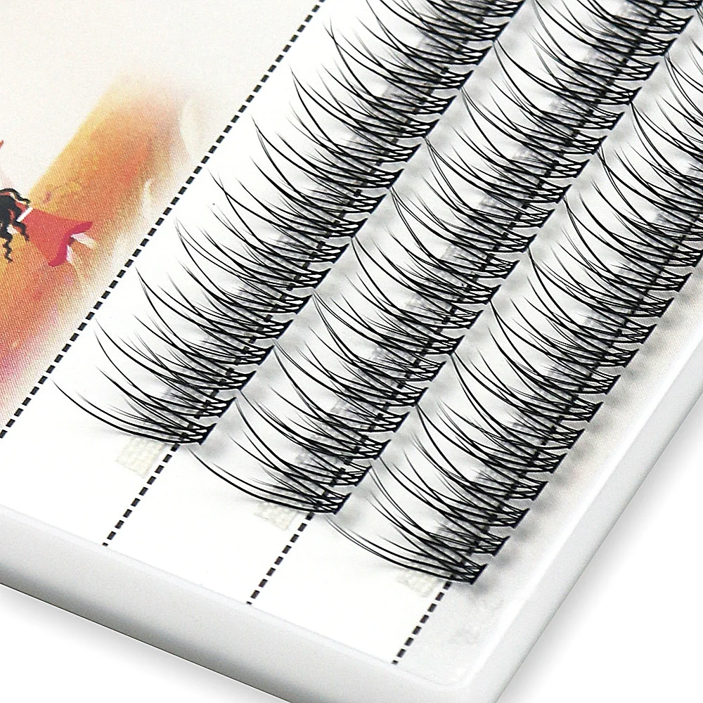 Fishtail Mink Künstliche Wimpern 1 Box/120 Bündel Natürliche Wimpernverlängerung 3D Russische Einzelwimpern-Cluster Make-up-Tools Wimpern