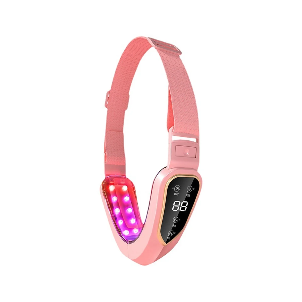 

Умный электрический массажер для лица с V-образным вырезом и двойным подбородком, лифтинг лица, таймер, домашний уход за шеей, Розовый инструмент для красоты