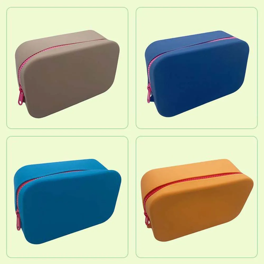 Portable Square Silicone Coin Purse Waterproof Lipstick Bags ID Credit Card Holder Girls Travel Organizer Accessories 2