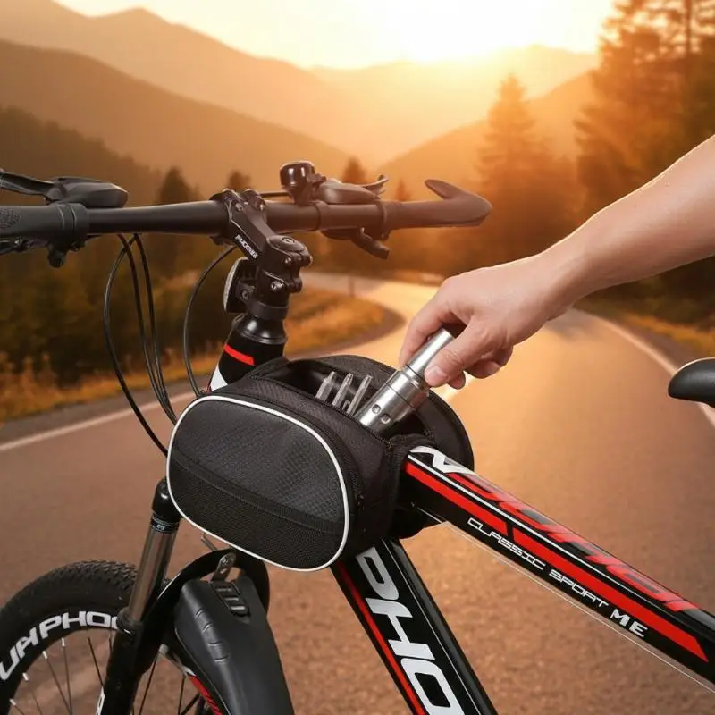 Borsa da Manubrio per Bicicletta Grande Capacità 3L Impermeabile con Supporto Trasparente per Telefono per Ciclismo e Viaggi Urbani - immagine 6