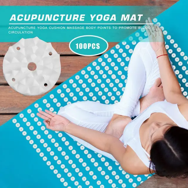 100pcs Plastic Lotus Acupressure Yoga Mat Spikes Workout Pilates Cushion Needle 3