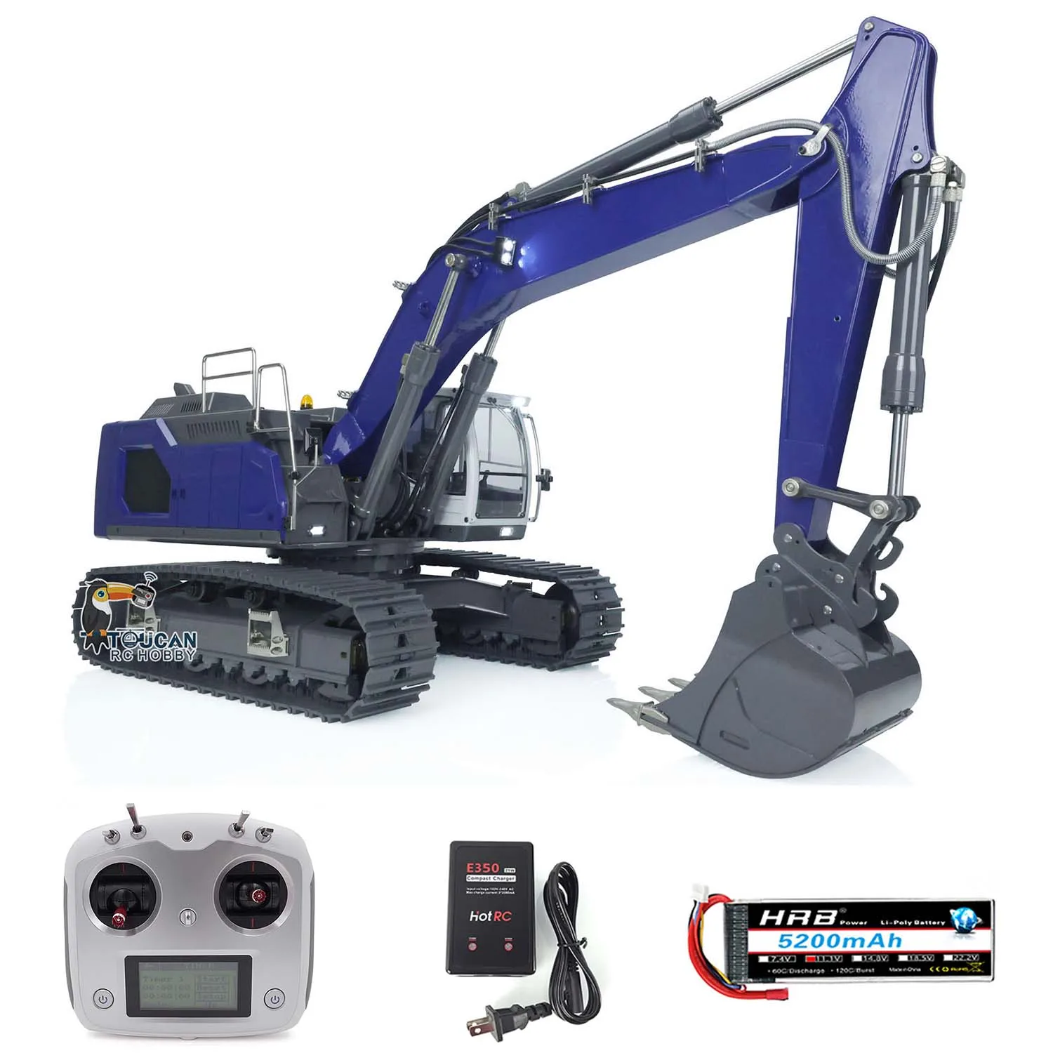 

XDRC 1/14 Hydraulic Excavator 945 RC Metal RTR Digger Truck Model With Light Battery Remote Control Light System Bucket THZH1436