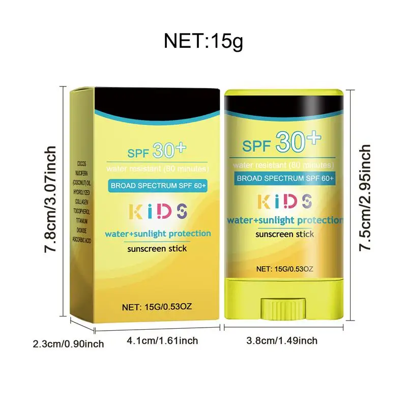 Kids Face Sunscreen Stick Broad Spectrum Protection For Babies Face Sunscreen Protector Non-Greasy Sunblock Gel UVA/UVB Sun 6