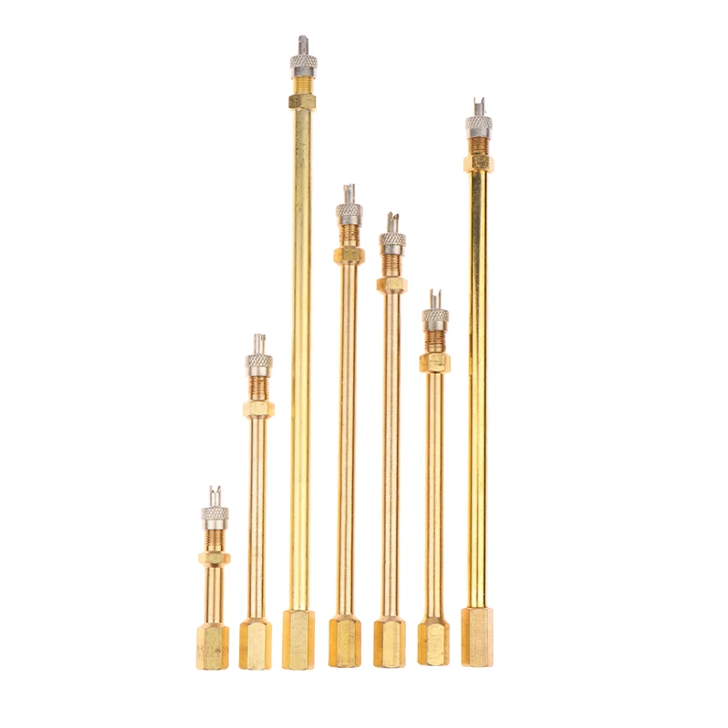 1Pc Car Auto Truck Brass Wheel Tire Valve Cap Tyre Stem Extension Pole Extender Steamboat Inflation Valve Stems Auto Accessory