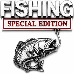 Durable 3D Raised Metal Fishing Vehicle Emblem - Premium Car & Truck Accessory (Style 1)