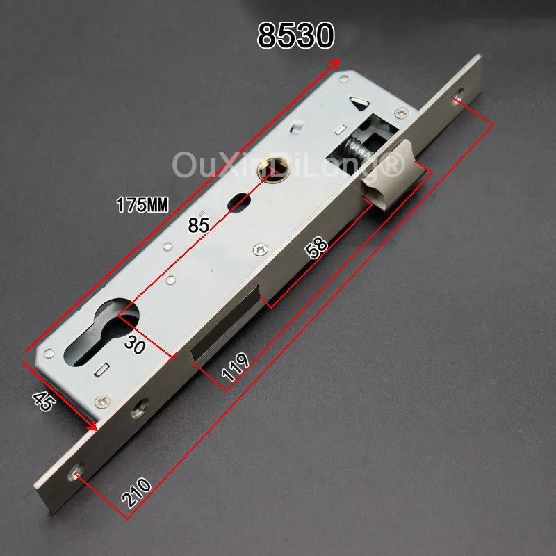 1Piece European Narrow Mortise Door Lock body Repair Parts Size 8520 8525 8530 8535 for choose