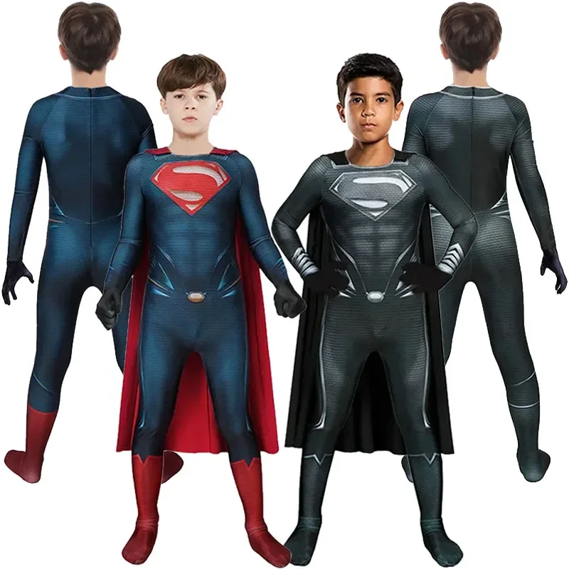 Bambini Superman Clark Kent Costume Superhero Clark Kent Kal El Cosplay Costume Tuta Halloween Party Zentai Costume Adulto Bambino