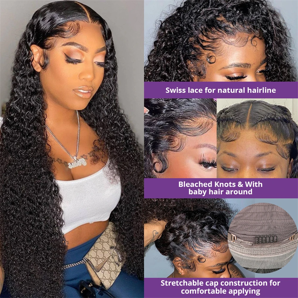 Curly Lace Front Human Hair Wigs 13x4 Lace Frontal Human Hair Wigs For Women Deep Wave Frontal Wig Water Wave Front