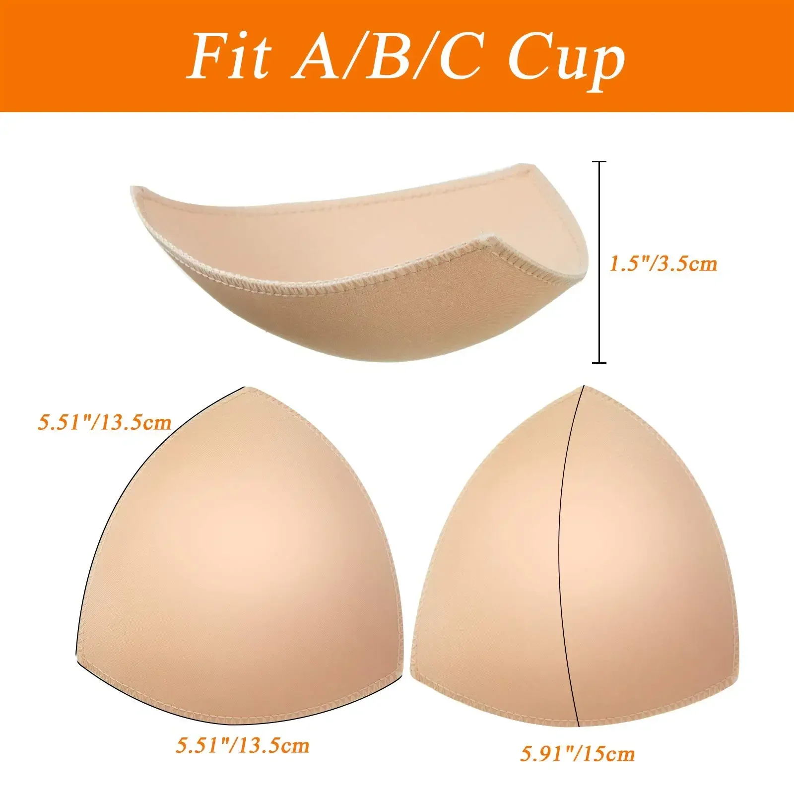 Invisible Triangle Sponge Push Up Bra Pads Set For Women