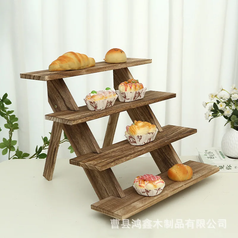 Solid Wooden Shelf Multi-layer Jewellery Display Shelf Desktop Storage Rack Handy Storage Rack Wooden Ladder Flower Stand round wooden flower holder stand plant display balcony planter decorative rack rustic shelf pot stands modern