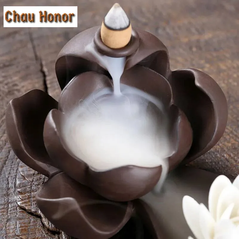 Ceramic Incense Burner Waterfall Backflow Smoke Censer Creative Incense Ornament Burner Home Decorative Crafts for Living Room