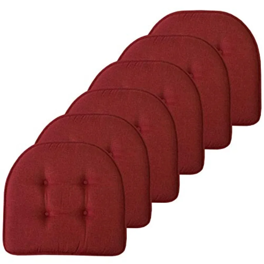 Chair Cushion Memory Tufted Slip Non Skid Rubber Back U-Shaped 17" x 1" Seat Cover