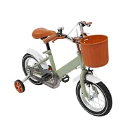 Vélo pour enfants de 12 pouces avec roues d'entraînement + panier, vélo pour enfants à deux freins, charge 40 kg pour les âges de 2 à 4 ans (vert/jaune/rose) 1