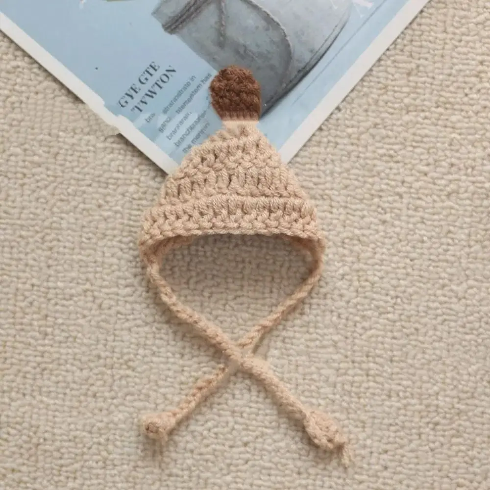 Cartoon Candy Color Mini Knitted Hats Cute Plush Animal Doll Hat Fashion DIY Casual Wear Hat Doll Accessories