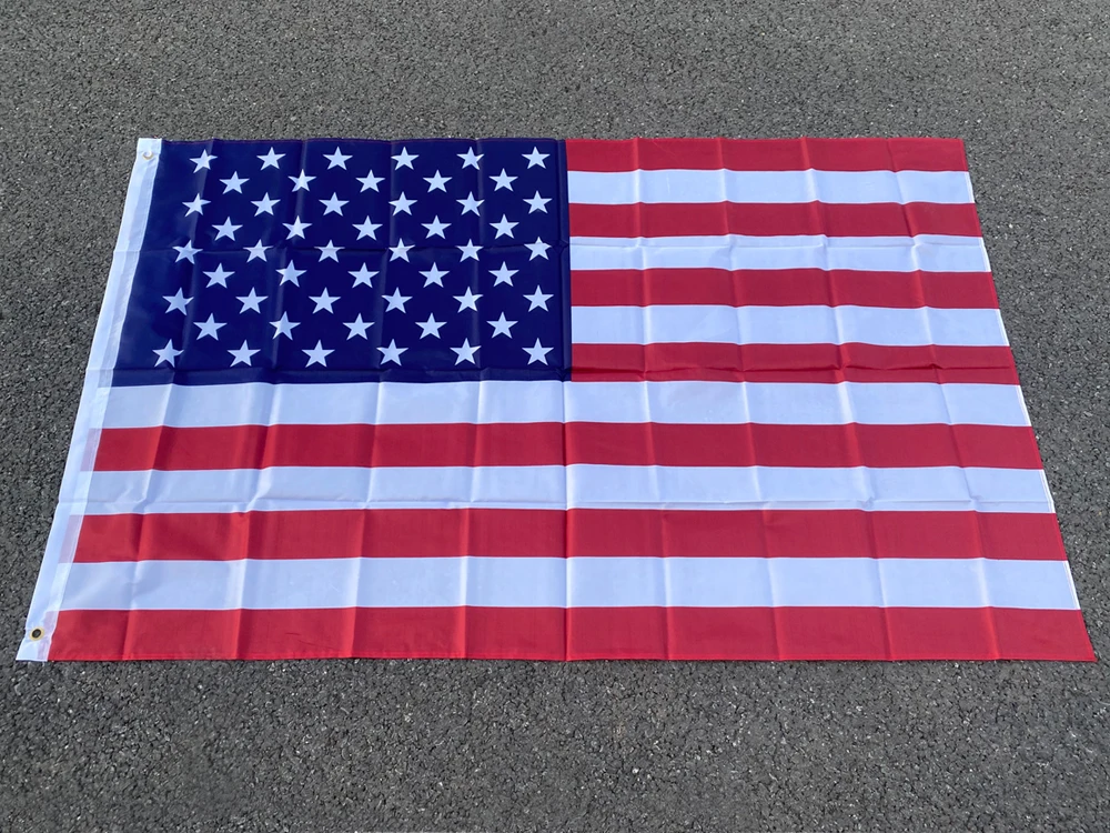 Aerxemrbrae 60*90cm 150x90cm US-Banner Hochwertige Doppelseitig Bedruckte Polyester Amerikanische Flagge mit Ösen USA-Flagge – Detail 1