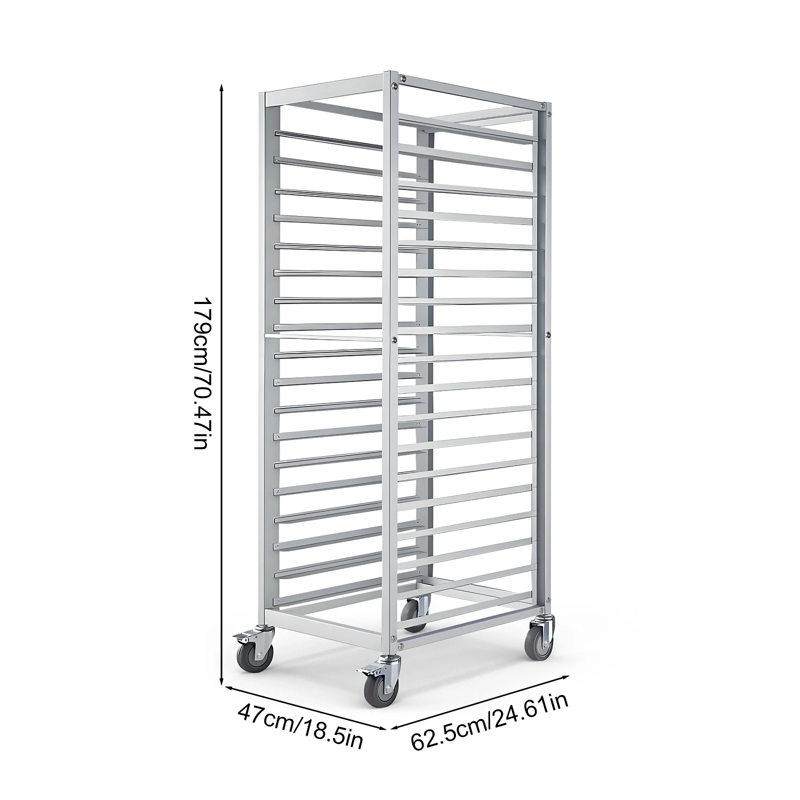 Aluminum Bakery Rack with Wheels for Kitchen Restaurant