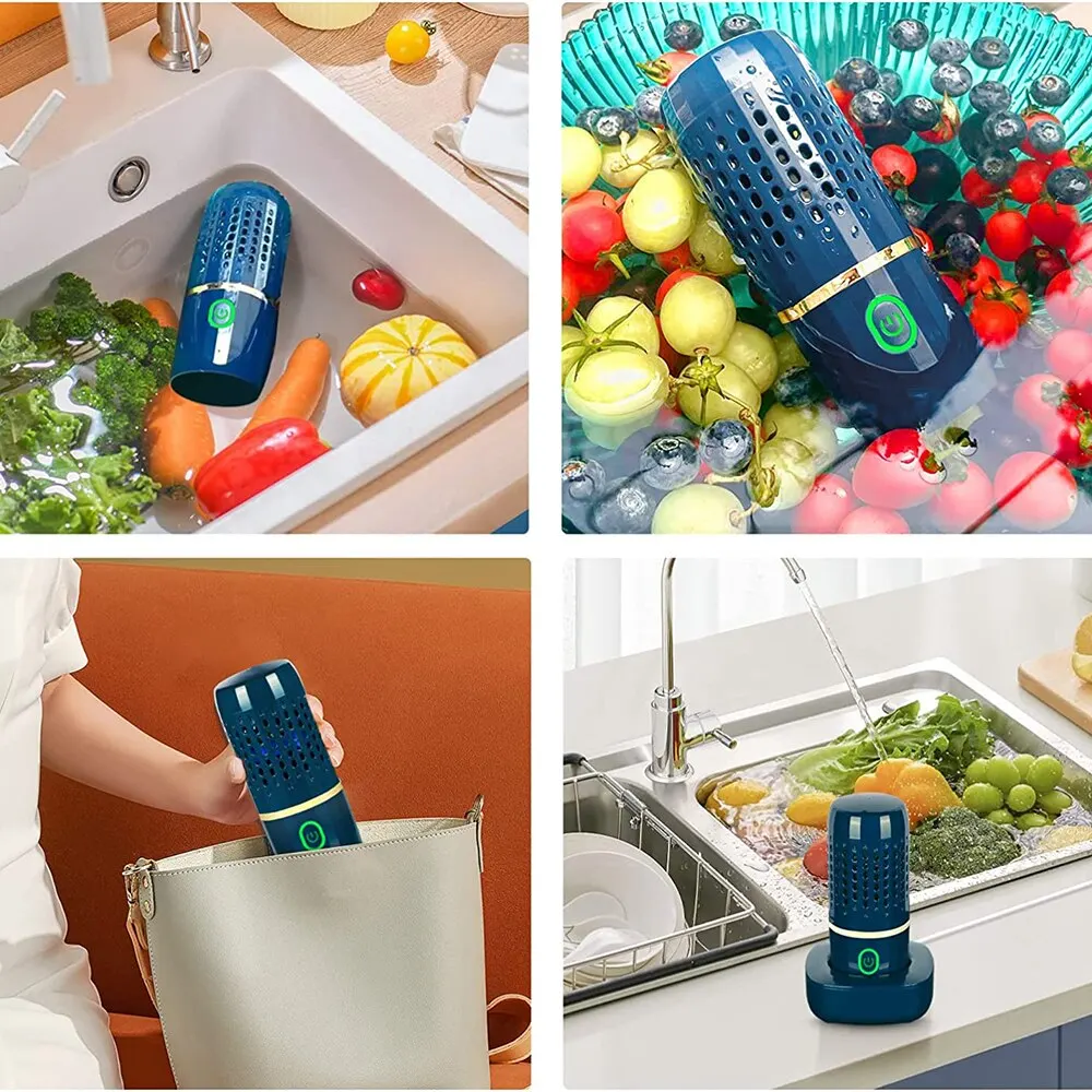 Vegetable Fruit Cleaner Ultrasonic Wireless Food Cleaner Suitable Outdoor Picnic Fruit Food Purifier