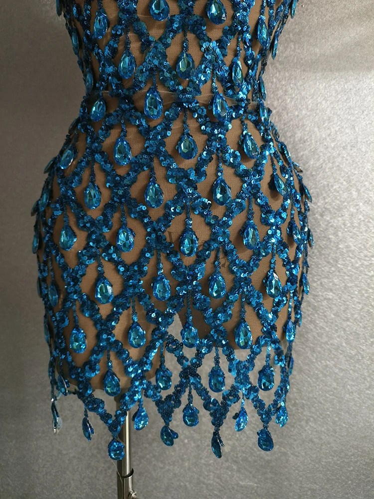 2024 New Sexy Photography Dress Perspective Rhinestone Turtleneck Dress Sleeveless Sequined Skinny Dress Baby Shower Dress