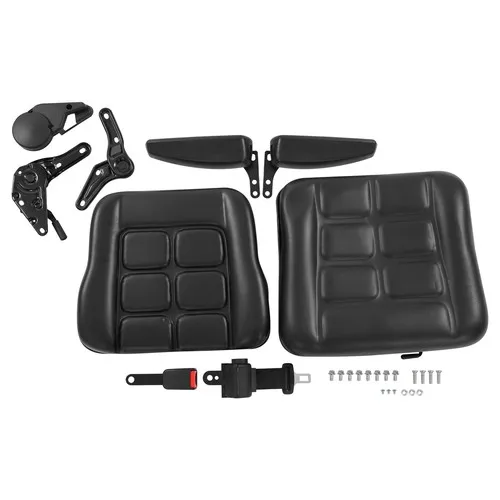 Ergonomischer Gabelstaplersitz mit verstellbarer Rückenlehne, Armlehnen und Sicherheitsgurt, PVC-Leder, bequem für UTVs, ATVs, Traktoren – Detail 2