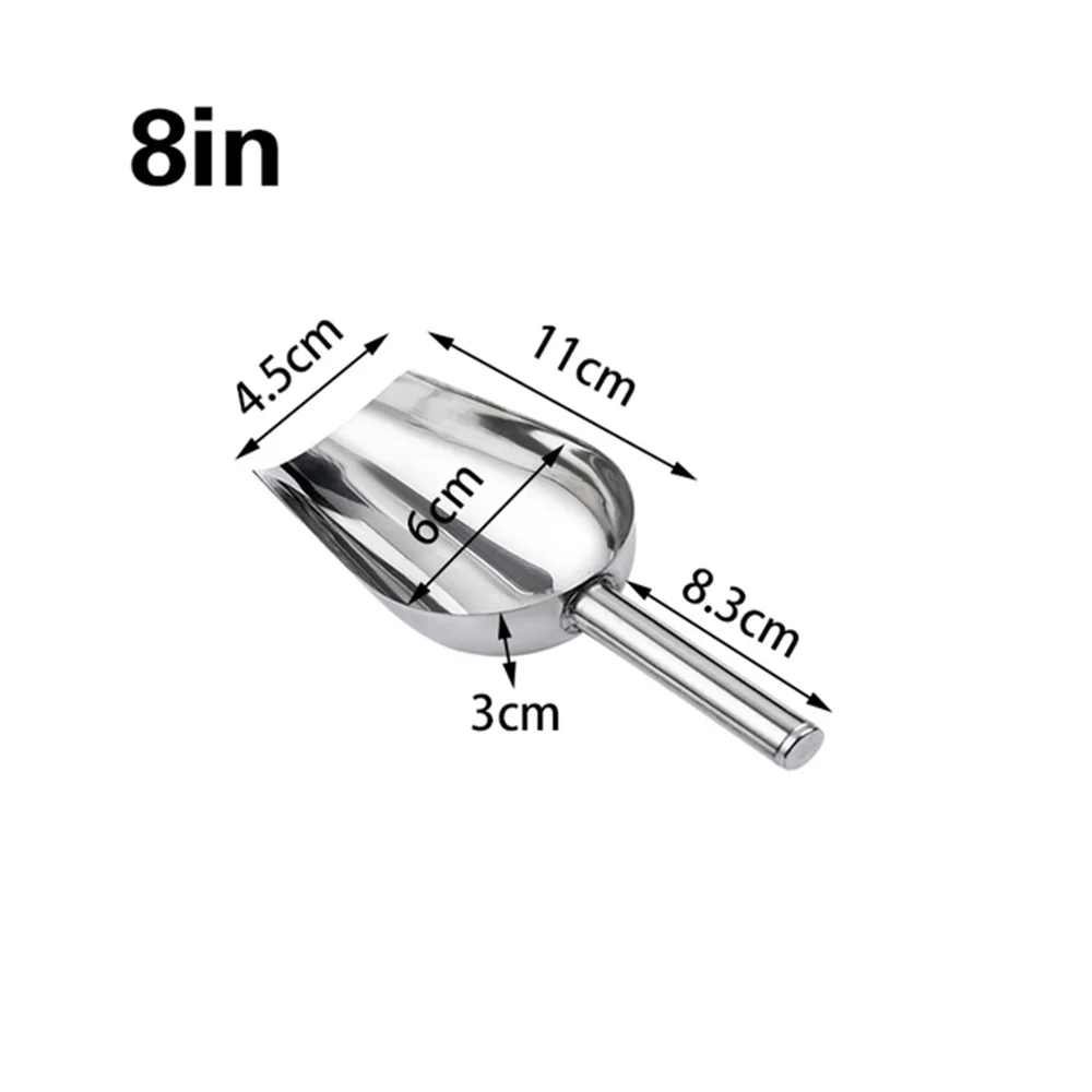 כף קרח מנירוסטה איכותית למזון, קמח, סוכר, פופקורן, פולי קפה וכלי עבודה