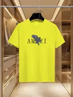 T-shirts imprimés de marque AMI, mode de luxe, pur coton, col rond, décontracté et tendance, Y2K, haut de gamme et de haute qualité, été 2025 3