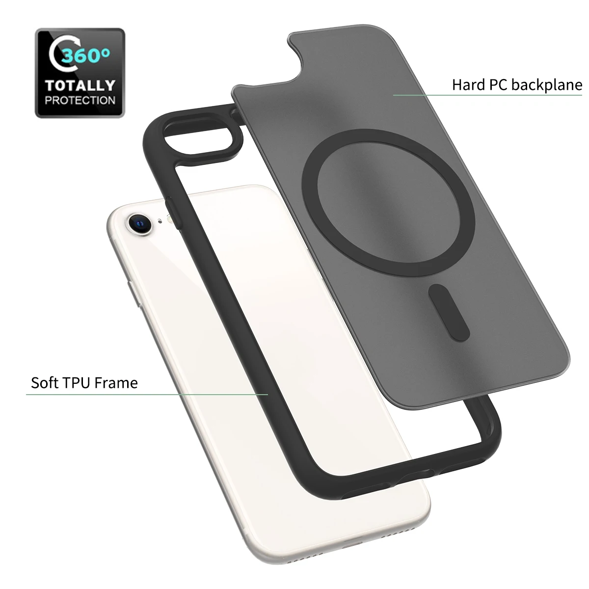 Enhanced Matte Translucent Phone Case with MagSafe Compatibility and Drop Protection