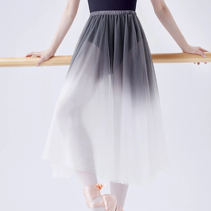 

Ballet Skirt Sheer Meshes Ballet Wrap Skirt Pull On Elastic Waist Wrap Dance Skirt Ballet Dance Dancewear for Womens