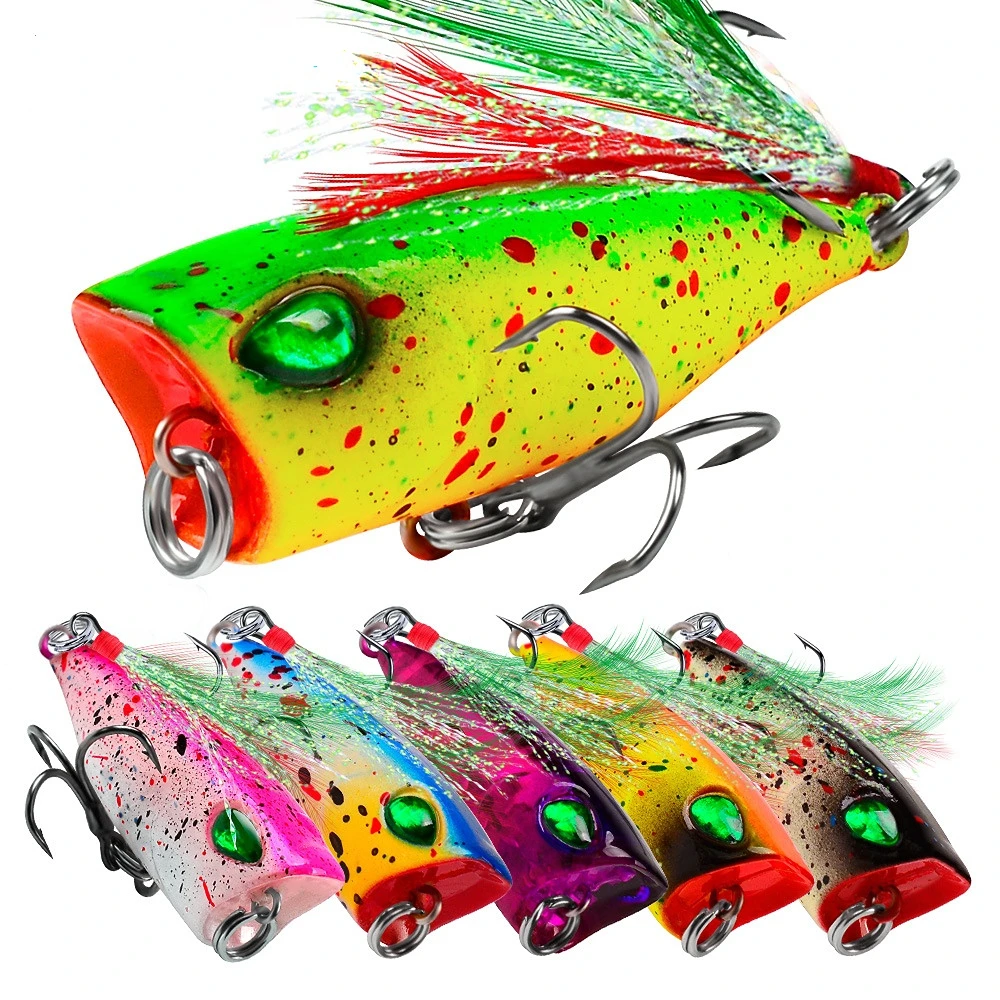 1 Pz 6 Colori Poppa Luya Esca Plastica Esca Dura 4.3Cm / 4G Esca Bionica Con Piume Ebay All'Ingrosso Dw1059