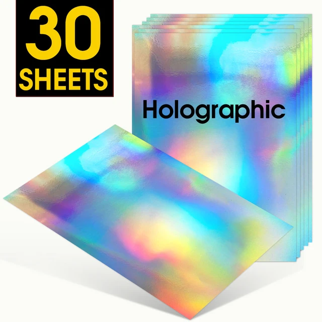 30 Sheets Holographic Rainbow Printable Vinyl Sticker Paper A4  Self-adhesive Diy Label Print Paper Waterproof For Inkjet Printer - Copy &  Multipurpose Paper - AliExpress