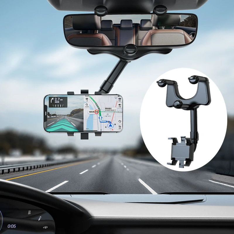 Universal Clip Rotatable and Retractable Car Phone Holder Rearview Mirror Driving Recorder Bracket DVR/GPS Mobile Phone Support - AliExpress