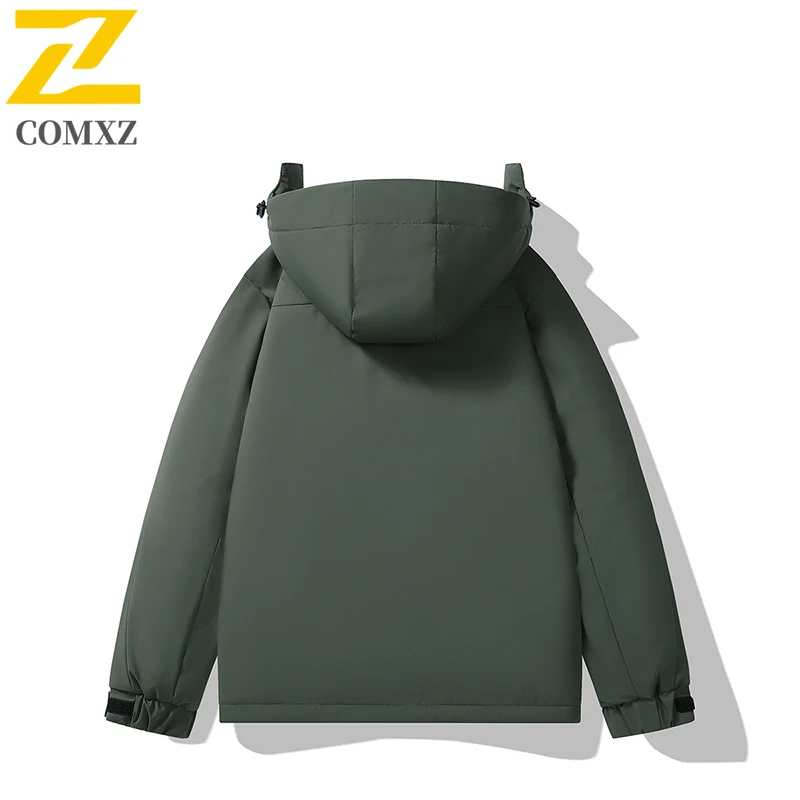 COMXZ Rainproof Coat Thickened Warm Waterproof Graphene Work Climbing Biker Jacket Camping High Quality Minimalist Men Outerwear
