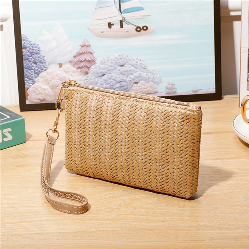 Weaving Bag Fashion Ladies Wristlet Clutch Women Daily Money Phone