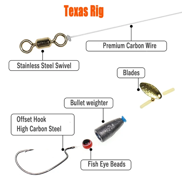 Texas Rig Fishing Diagram Texas Rig Kit | EBay