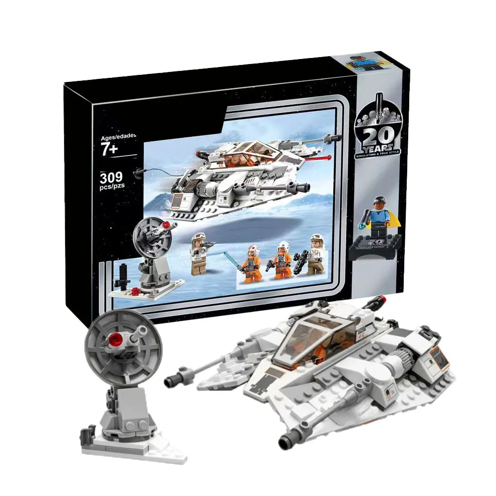 Hot Toys 75259 309PCS Air Combat Aircraft Ship Space War Snowspeeder Action Assemble Building Blocks Toys Bricks Birthday Gifts building block toys