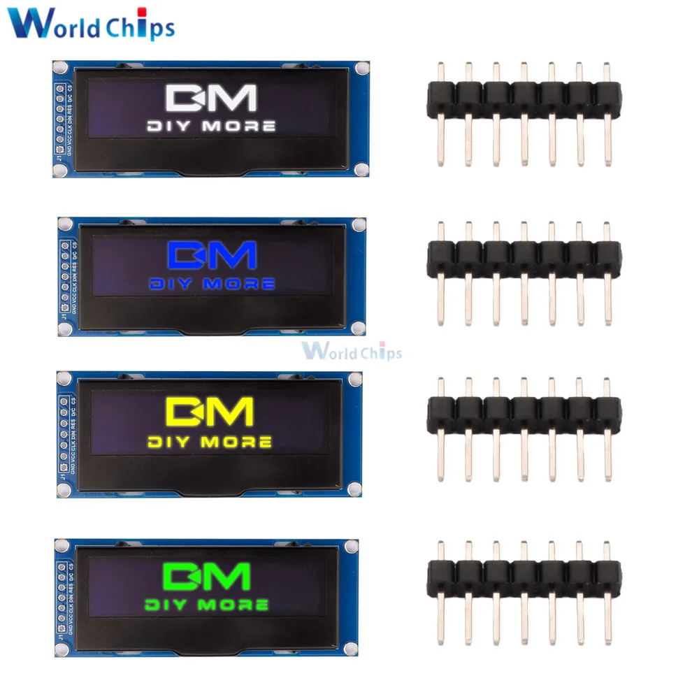 

2.23 Inch 7PIN OLED Screen IPS Display Module with Adapter Board White Yellow Blue Green 128*32 SPI IIC Interface SSD1305 Drive