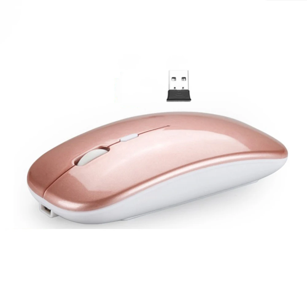 Silent Wireless Bluetooth Mouse+2.4GUSB/2.4G Rechargeable Mouse Ergonomic Mini Mouse USB Optical Mouse for PC Laptop white mouse pc Mice