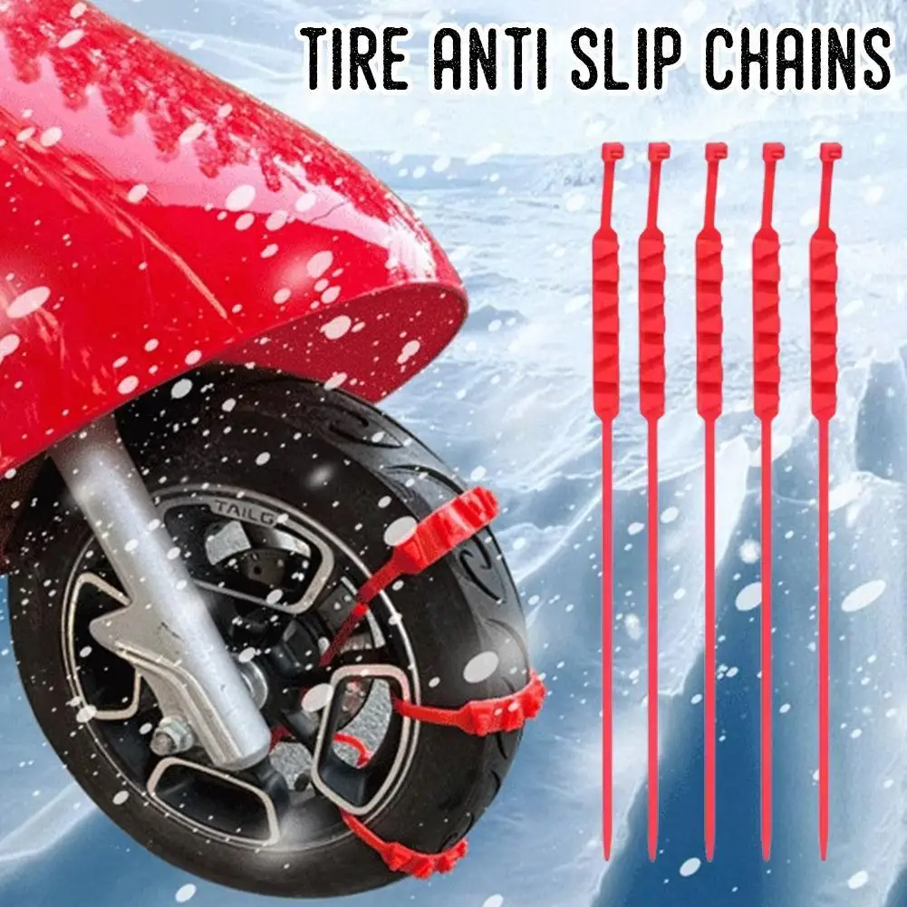 10pcs Anti-Skid Snow Chains Universal For Motorcycles Bicycles Electric Vehicle Winter Tire Wheels Emergency Chain Tool