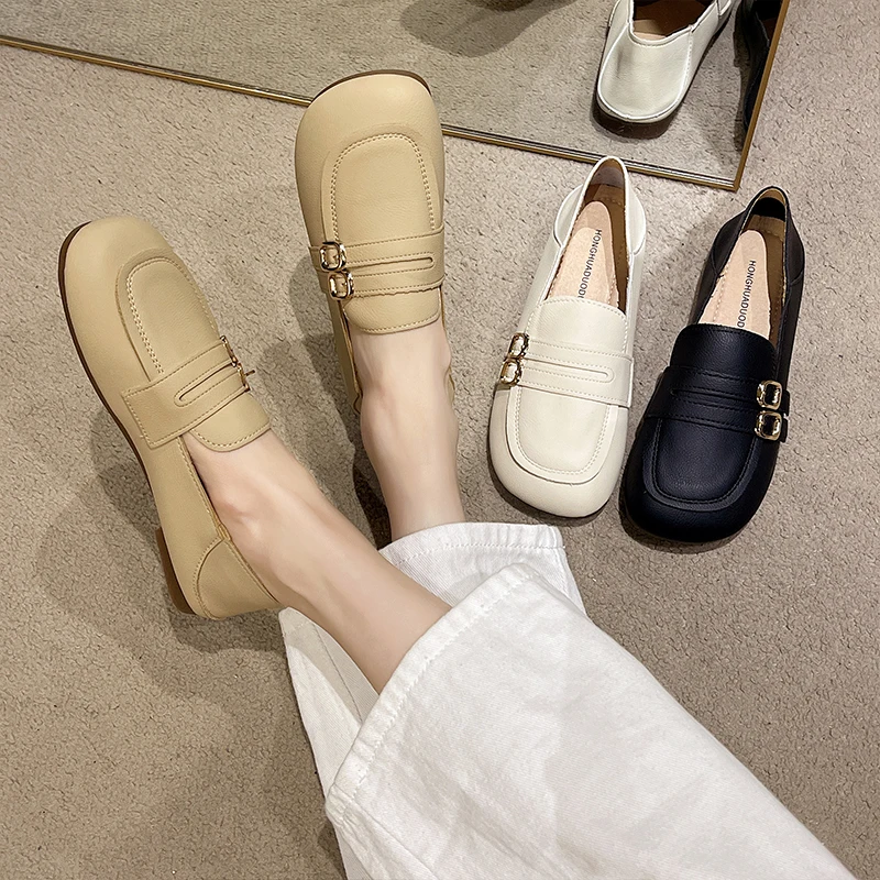 

Мокасины женские с круглым носком, повседневные туфли, плоская подошва, лоферы, мягкие, с закрытым носком, лето 2024