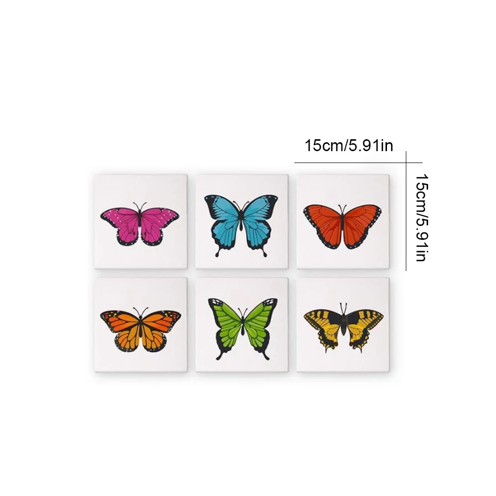 6 Pack Paint by Numbers Kit with Brush and Acrylic Paints Color By Number Painting Kits DIY Acrylic Oil Painting for Adults