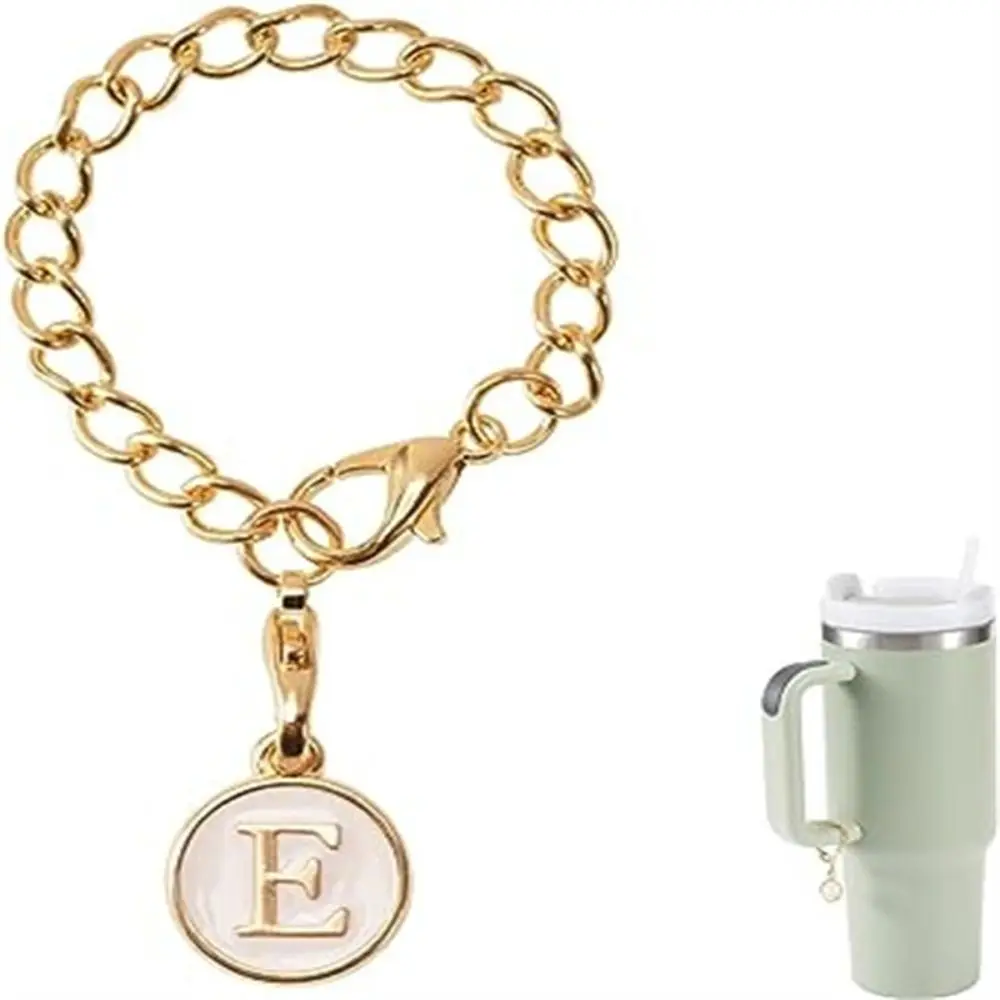 ZOSIX Charm Lettera Per Stanley Cup Con Manico - Accessorio Portachiavi Rosa Con Catena, Nappa E Farfalla