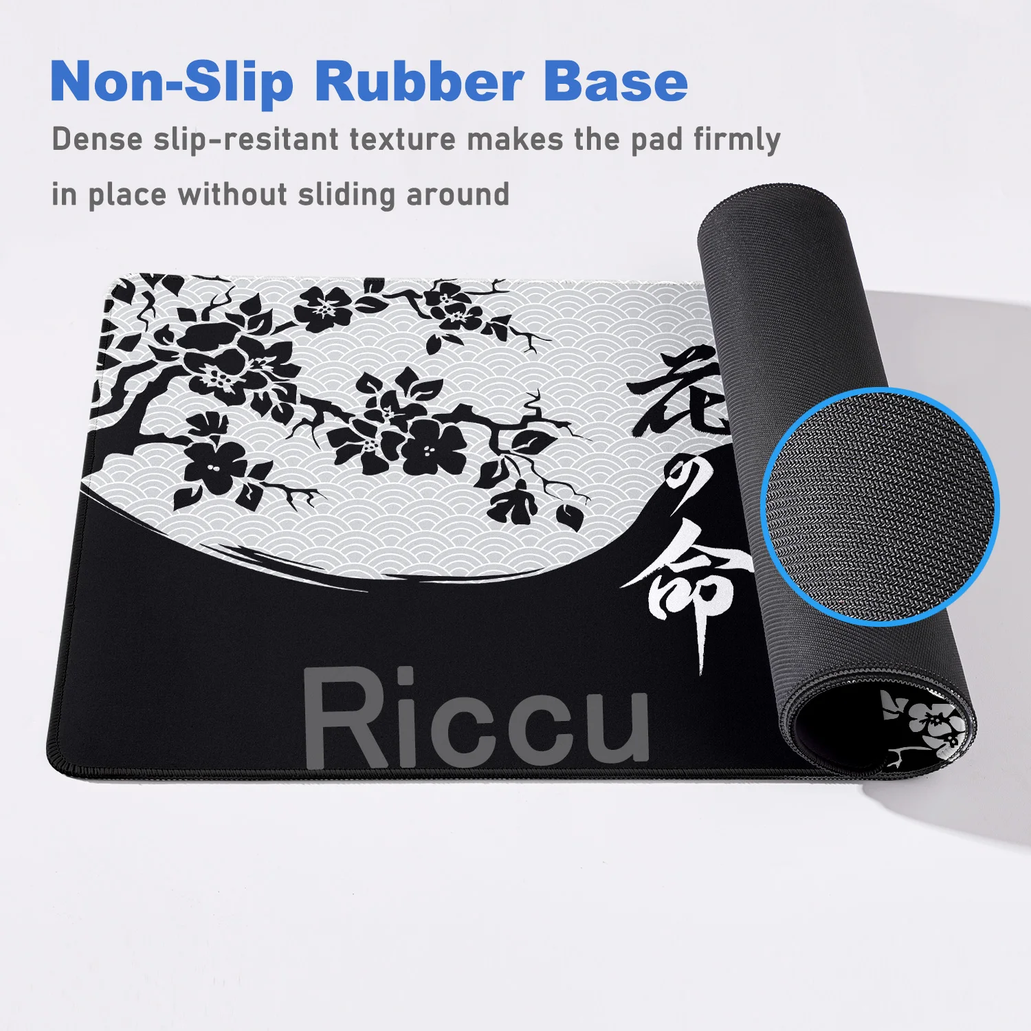 Computer Home HD Keyboard Mat XXL Black And White Cherry Blossom Mousepad Deskmat 90x40cm Laptop Soft Anti-slip Mouse Pad