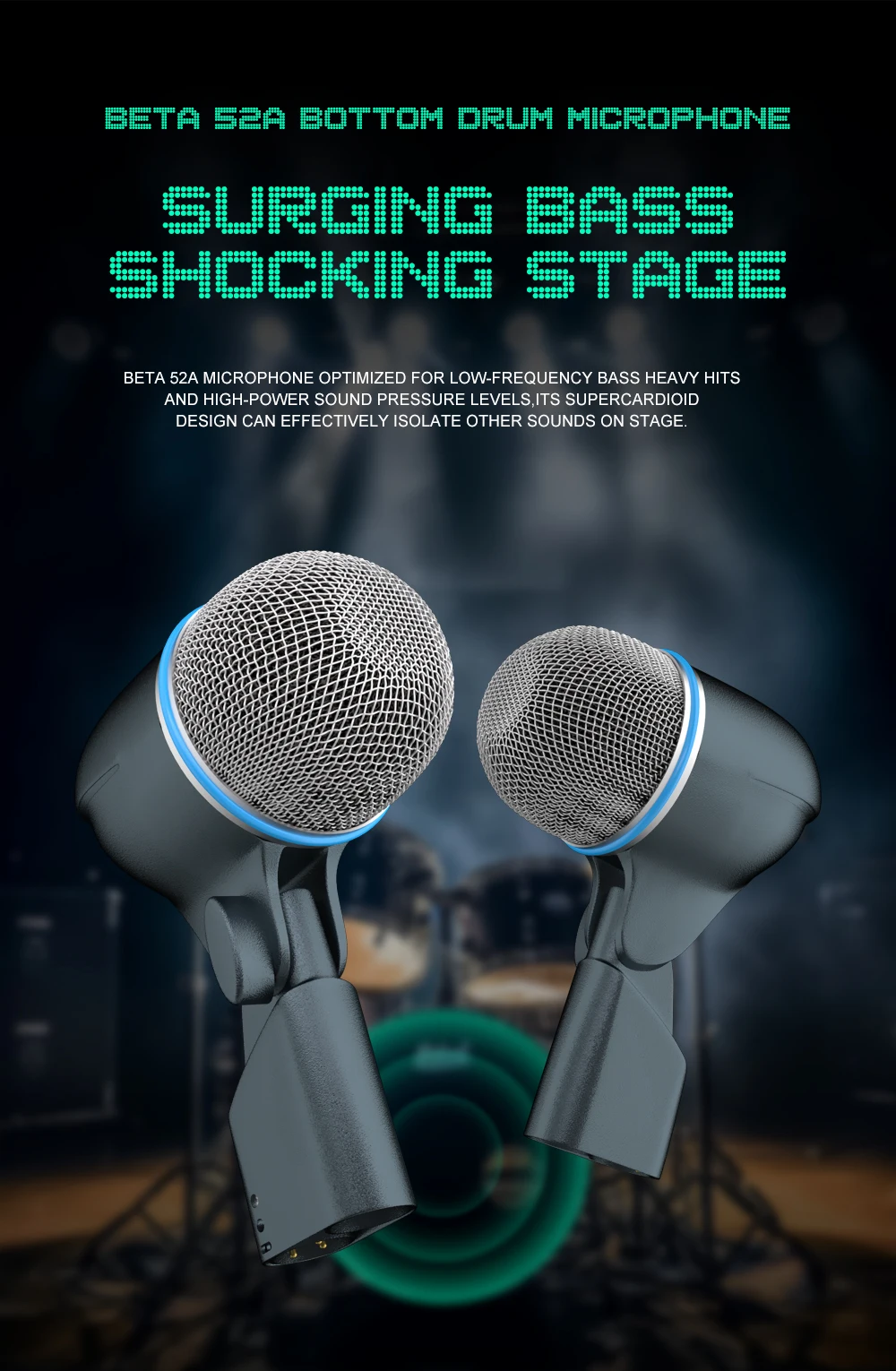 Drum Microphone BETA 56A 52A 57A Musical Instruments Mic For Band DJ Stage Instrumental Performance Recording Live