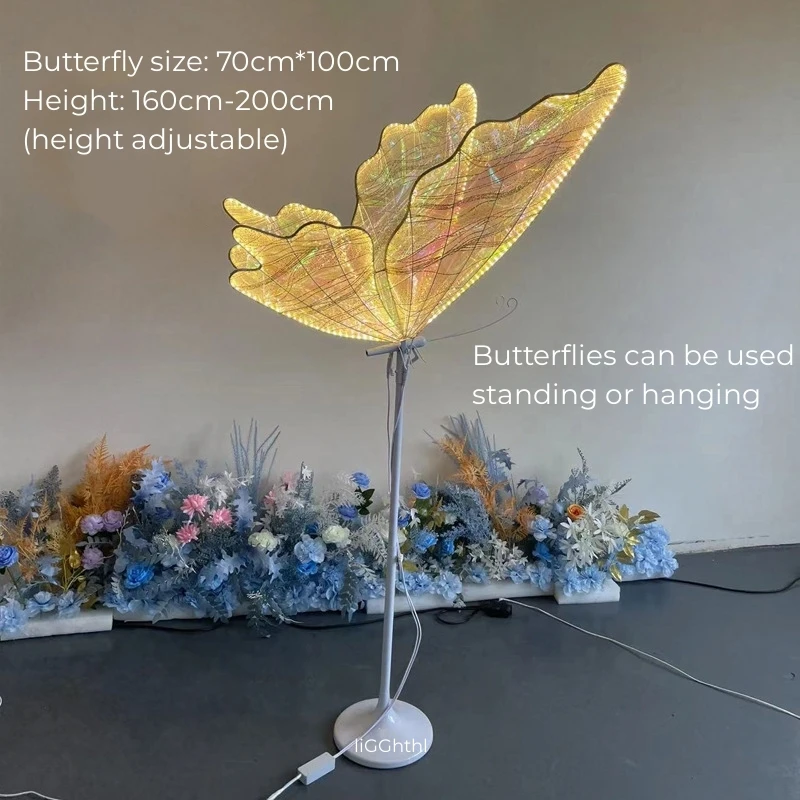 カラフルな蝶の羽のフロアランプ、クリエイティブなデザイン