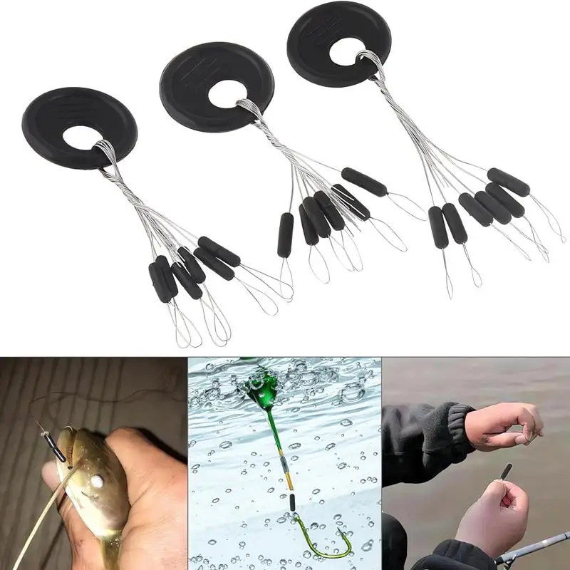 60PCS 10 Group Set Rubber Space Beans Oval Stopper Fishing Bobber Fishing Accessories Spinner Bait Tool fishing bobber