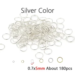 Gold - Plated Brass Jump Rings for Jewelry Making and Crafting (Silver 5mm 180pcs)